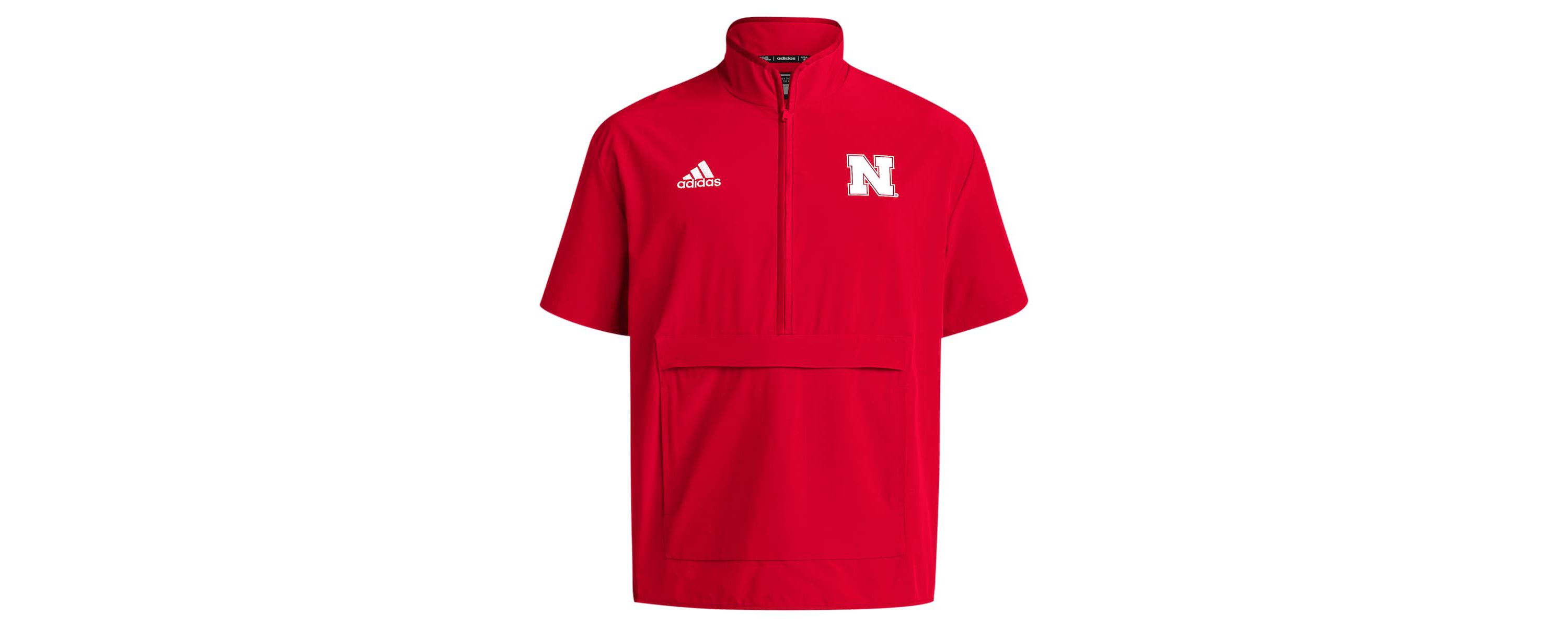 NCAA Nebraska Huskers Coaches Sideline Half-Zip Short Sleeve Jacket