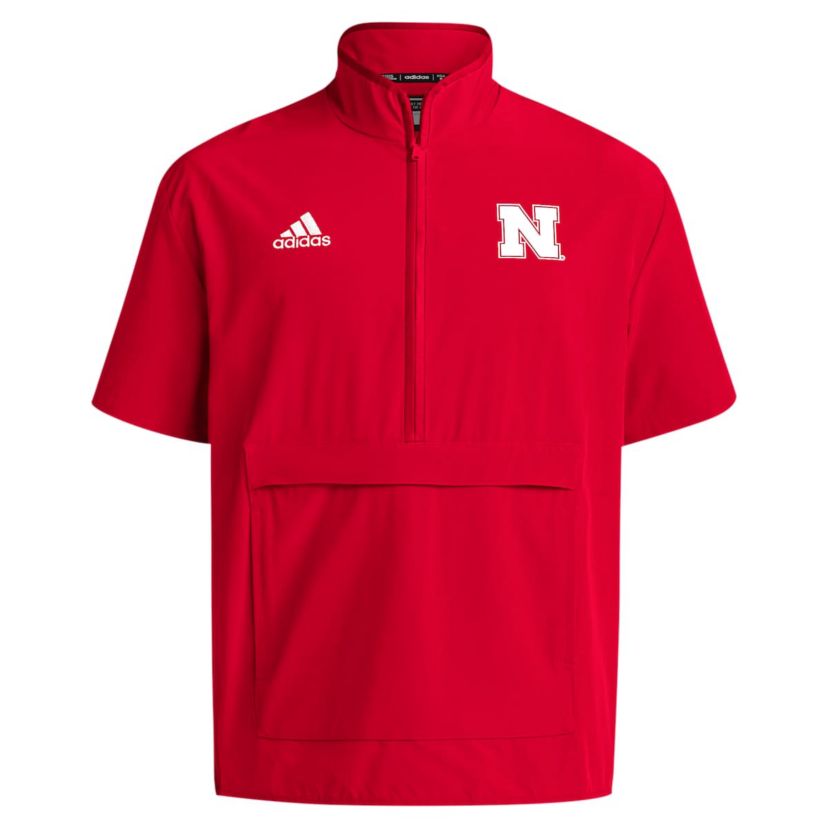 NCAA Nebraska Huskers Coaches Sideline Half-Zip Short Sleeve Jacket