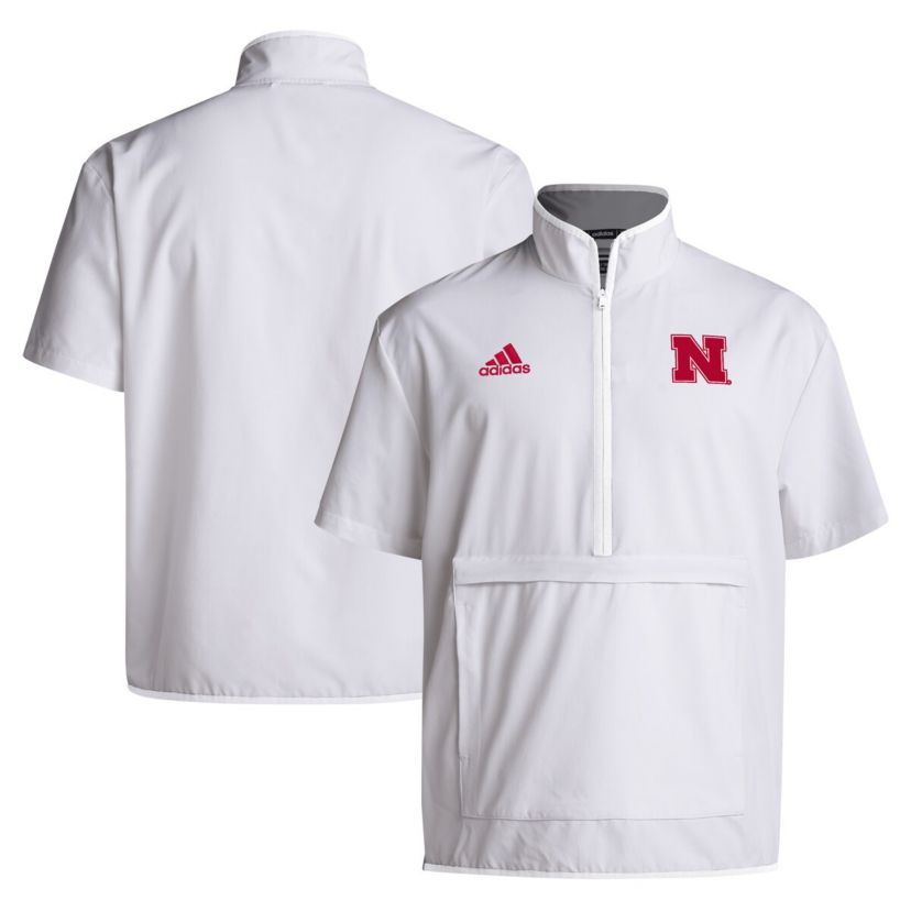 NCAA Nebraska Huskers 2024 Coaches Sideline Half-Zip Short Sleeve Jacket