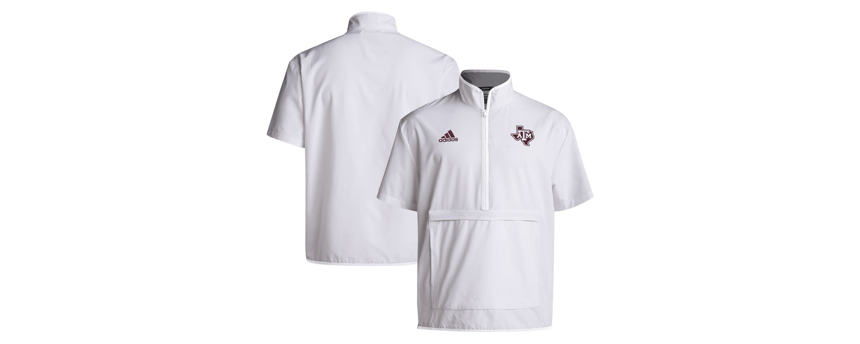 NCAA Texas A&M Aggies 2024 Coaches Sideline Half-Zip Short Sleeve Jacket