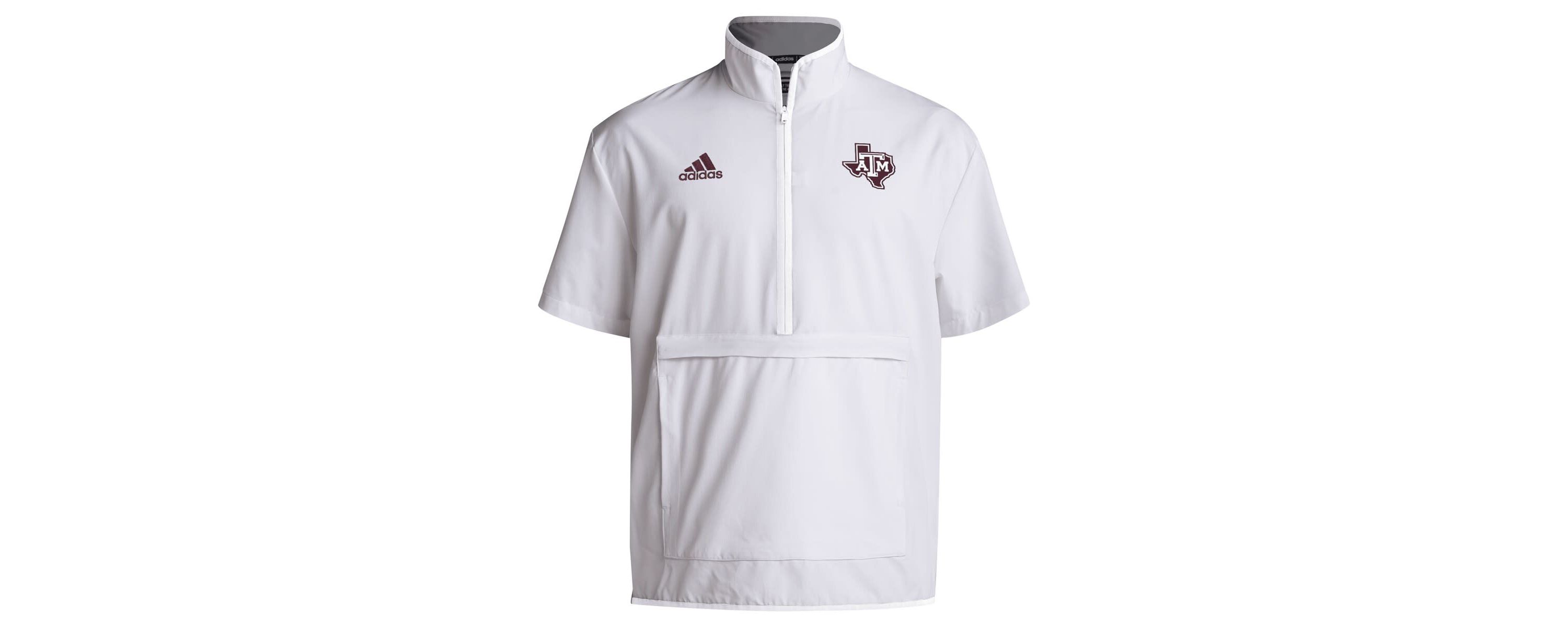 NCAA Texas A&M Aggies 2024 Coaches Sideline Half-Zip Short Sleeve Jacket