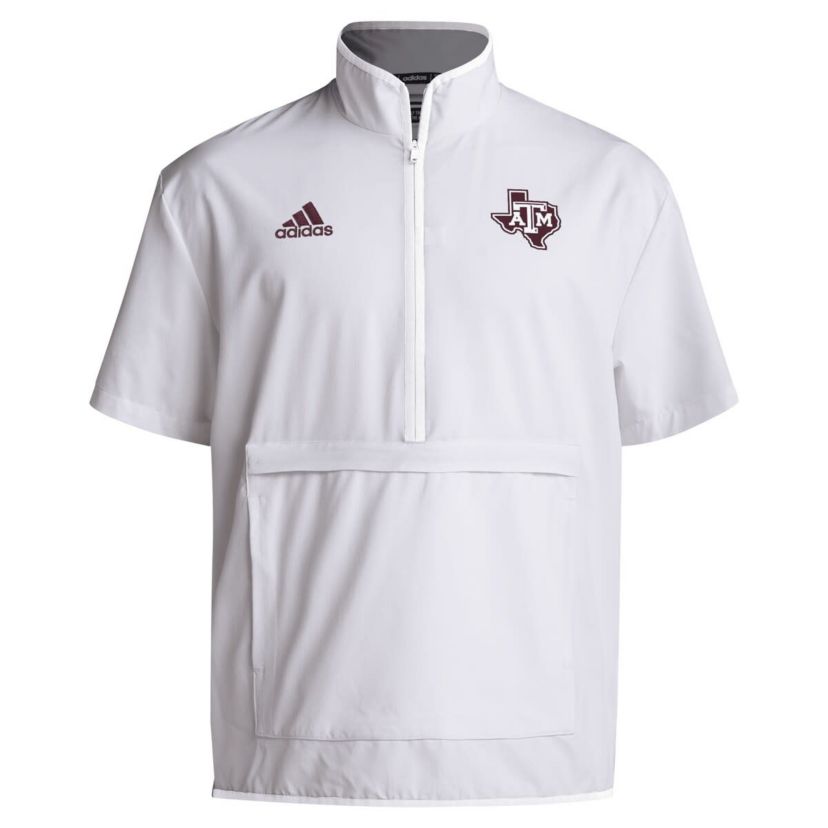NCAA Texas A&M Aggies 2024 Coaches Sideline Half-Zip Short Sleeve Jacket