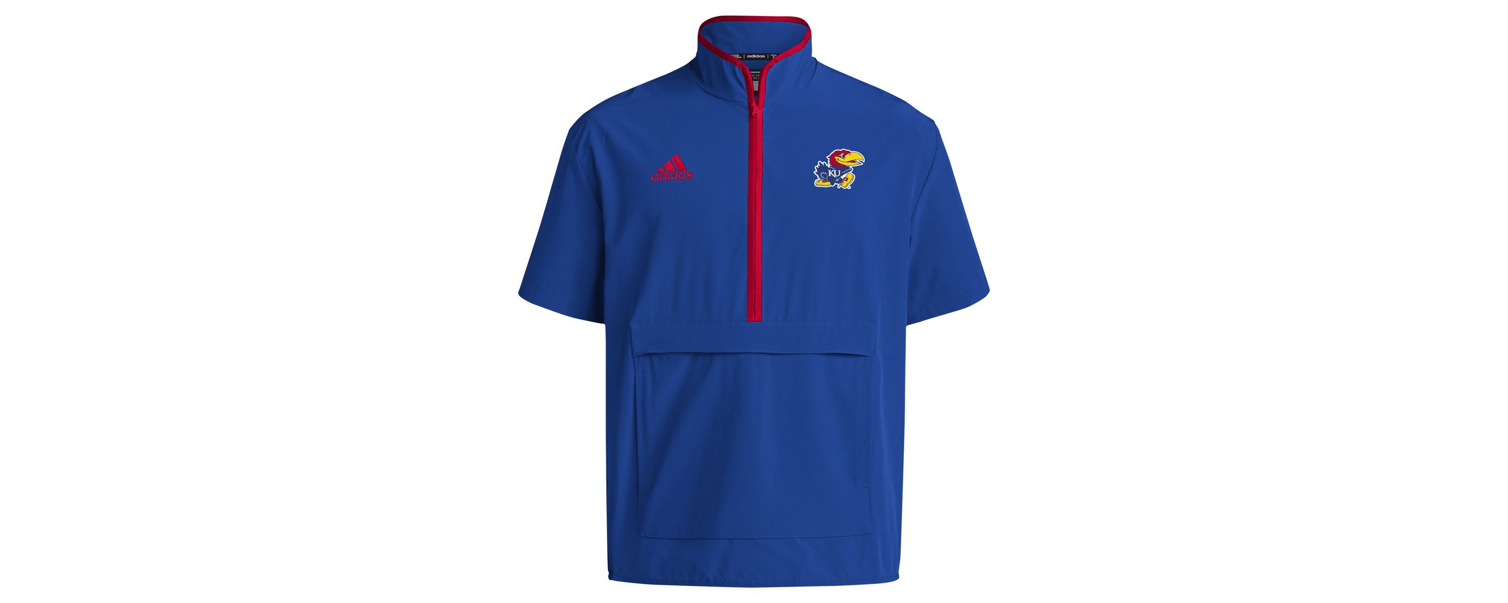 NCAA Kansas Jayhawks 2024 Coaches Sideline Half-Zip Short Sleeve Jacket
