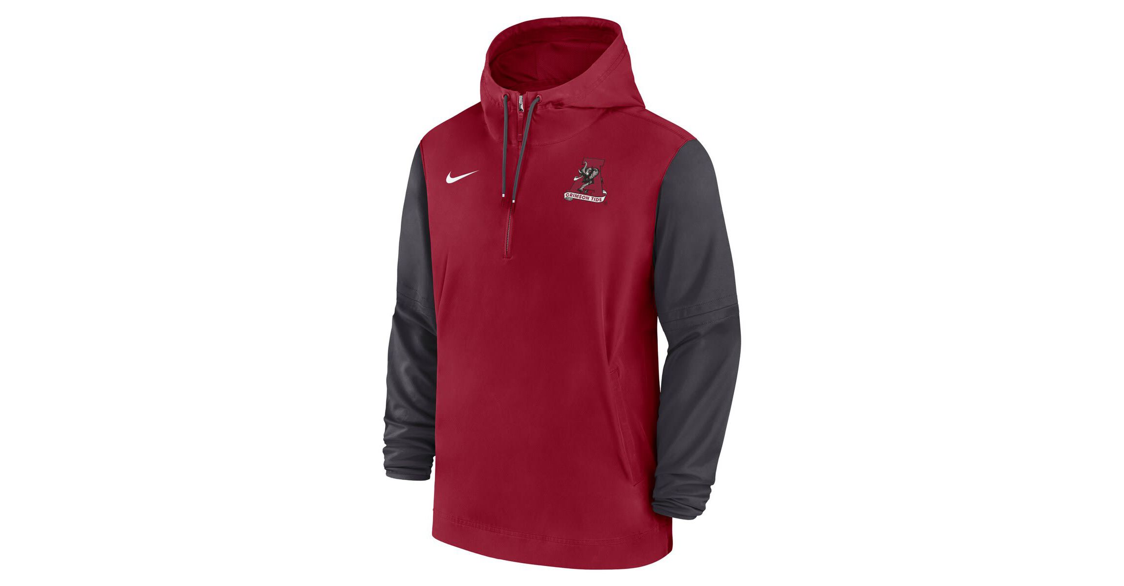 Alabama Crimson Tide NCAA Nike Alabama Tide 2024 Sideline Pregame Player Half-Zip Hoodie