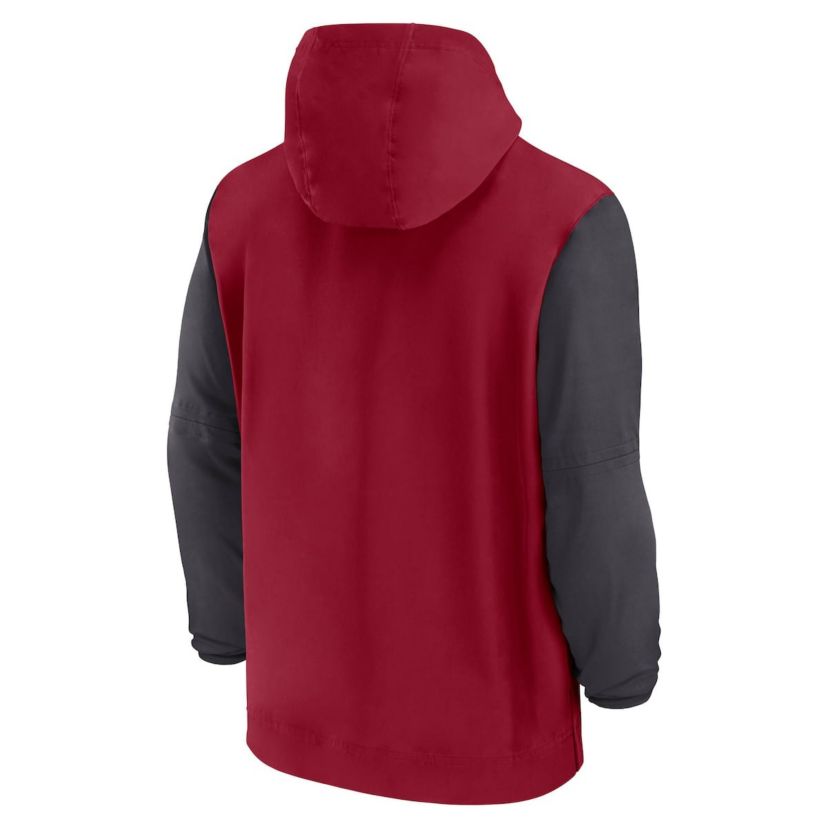 Alabama Crimson Tide NCAA Nike Alabama Tide 2024 Sideline Pregame Player Half-Zip Hoodie