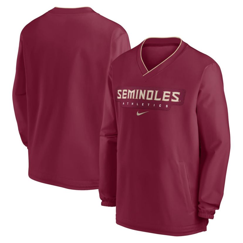 NCAA Nike Florida State Seminoles 2024 Sideline Pullover Windshirt