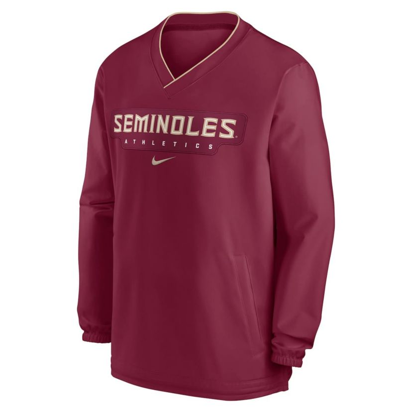 NCAA Nike Florida State Seminoles 2024 Sideline Pullover Windshirt