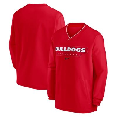 Men's NCAA Nike Georgia Bulldogs 2024 Sideline Pullover Windshirt, Red, Large