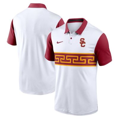 Men's NCAA Nike USC Trojans Primetime Campus Pattern Vapor Dri-FIT Polo, White, 3XL
