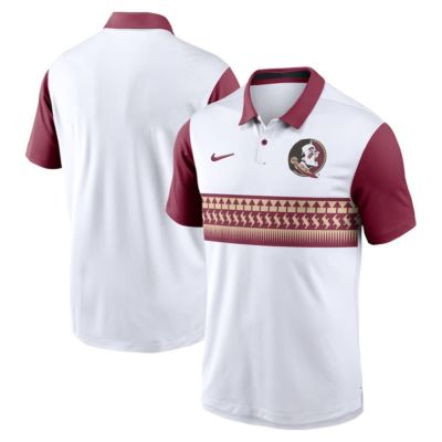 Men's NCAA Nike White/Garnet Florida State Seminoles Primetime Campus Pattern Vapor Dri-FIT Polo, White, 3XL