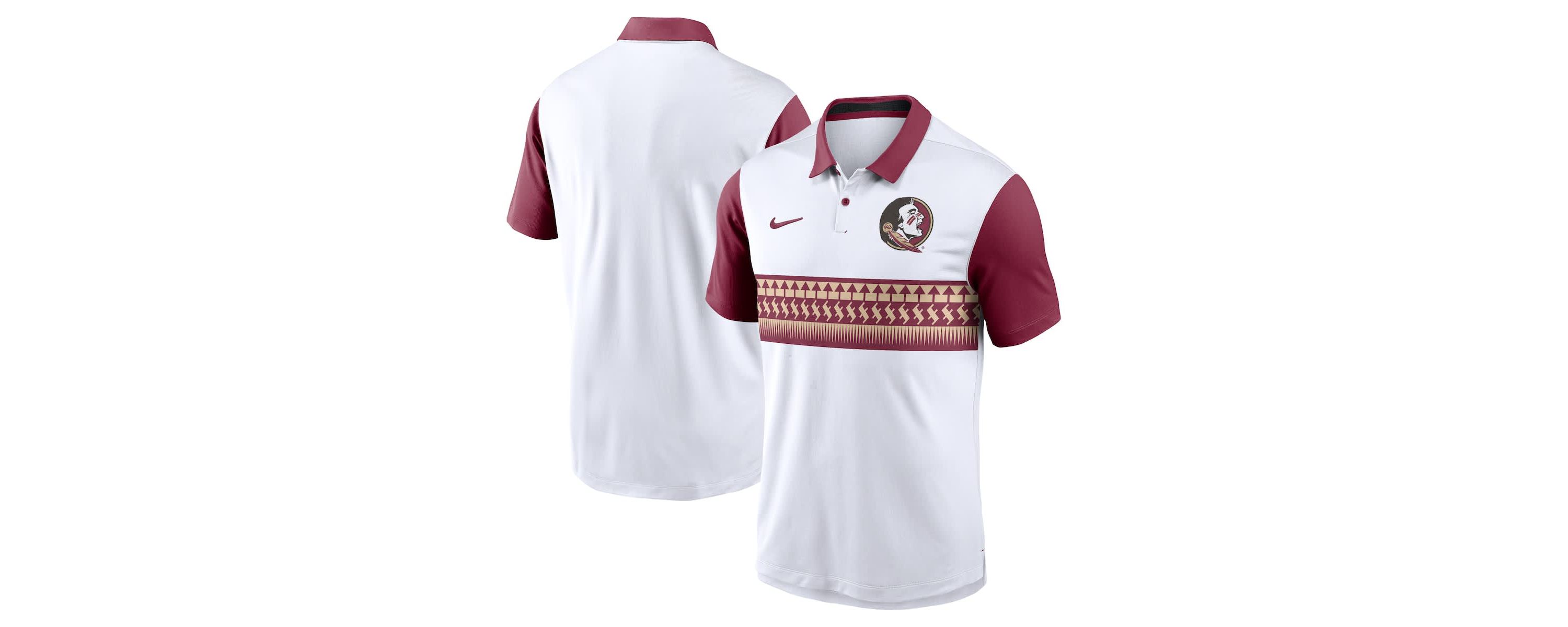 NCAA Nike White/Garnet Florida State Seminoles Primetime Campus Pattern Vapor Dri-FIT Polo