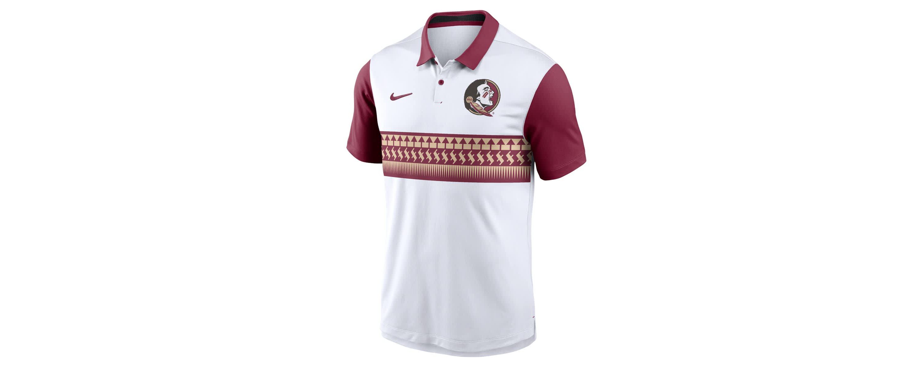 NCAA Nike White/Garnet Florida State Seminoles Primetime Campus Pattern Vapor Dri-FIT Polo