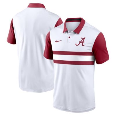 Men's Alabama Crimson Tide NCAA Nike Alabama Tide Primetime Campus Pattern Vapor Dri-FIT Polo, White, 2XL