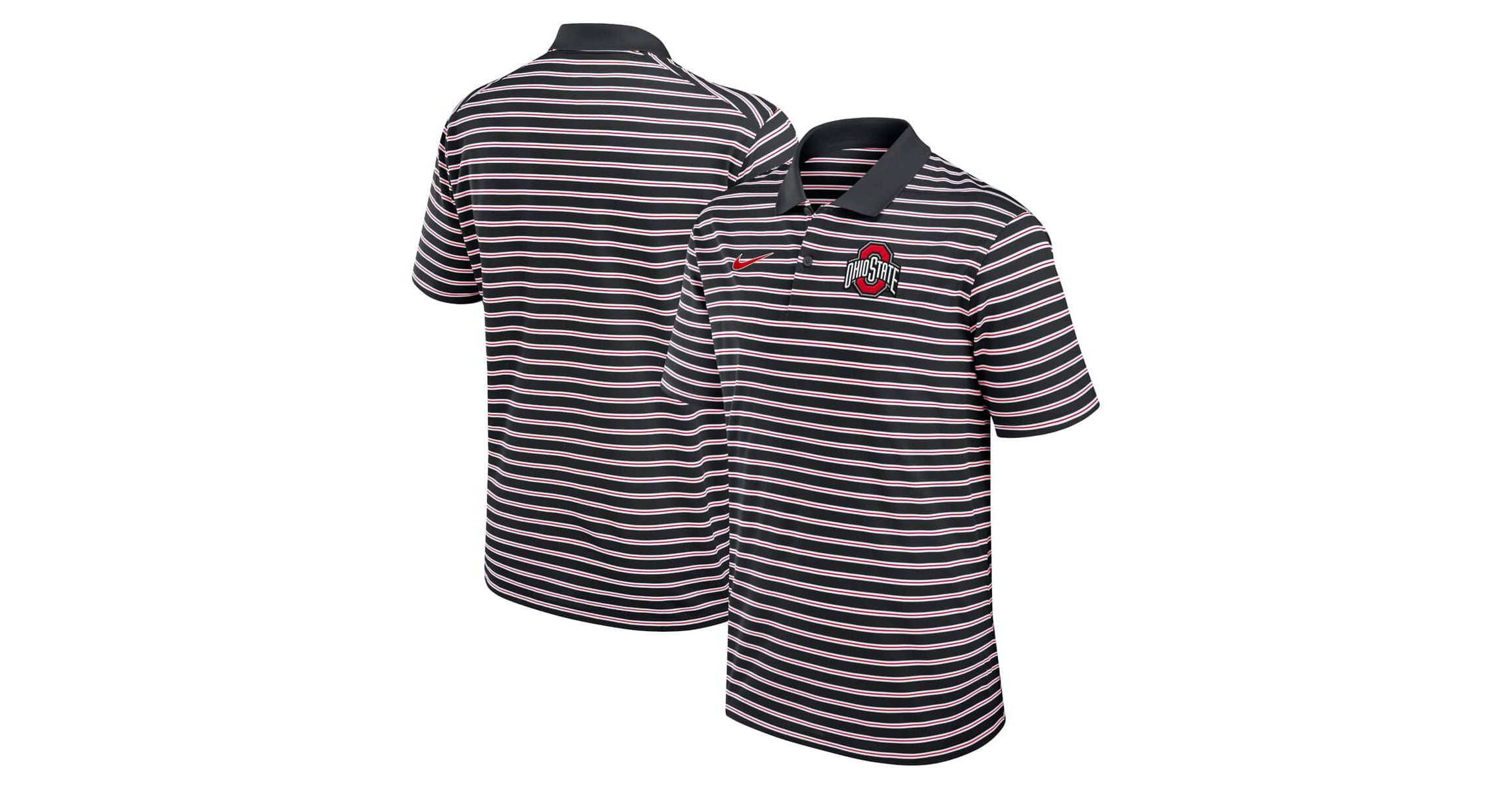 NCAA Nike Ohio State Buckeyes Primetime Victory Striped Dri-FIT Polo