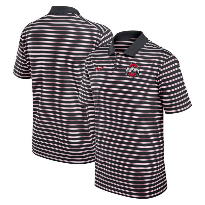 NCAA Nike Ohio State Buckeyes Primetime Victory Striped Dri-FIT Polo