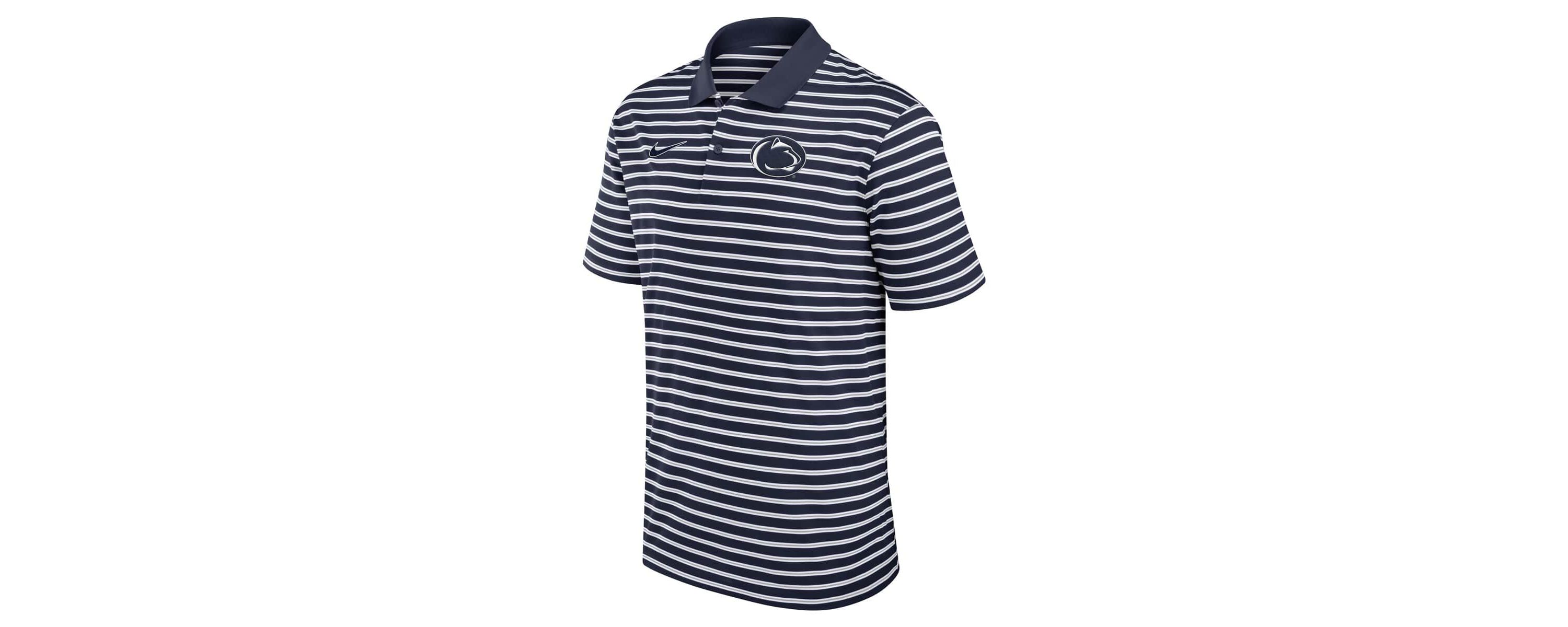 NCAA Nike Penn State Nittany Lions Primetime Victory Striped Dri-FIT Polo