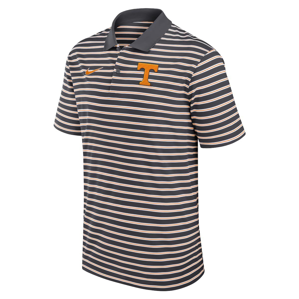 NCAA Nike Anthracite/White Tennessee Volunteers Primetime Victory Striped Dri-FIT Polo