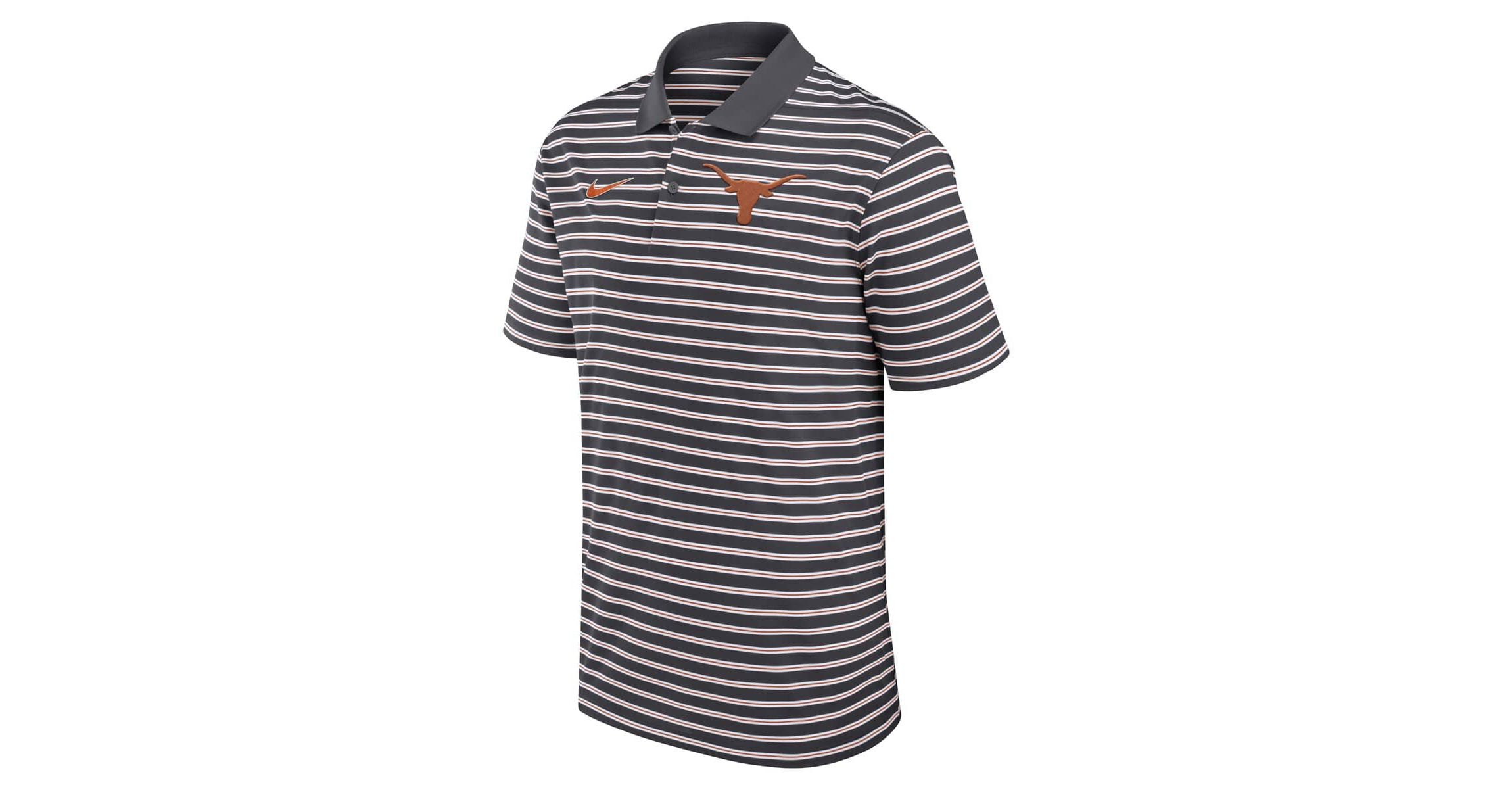 NCAA Nike Anthracite/White Texas Longhorns Primetime Victory Striped Dri-FIT Polo