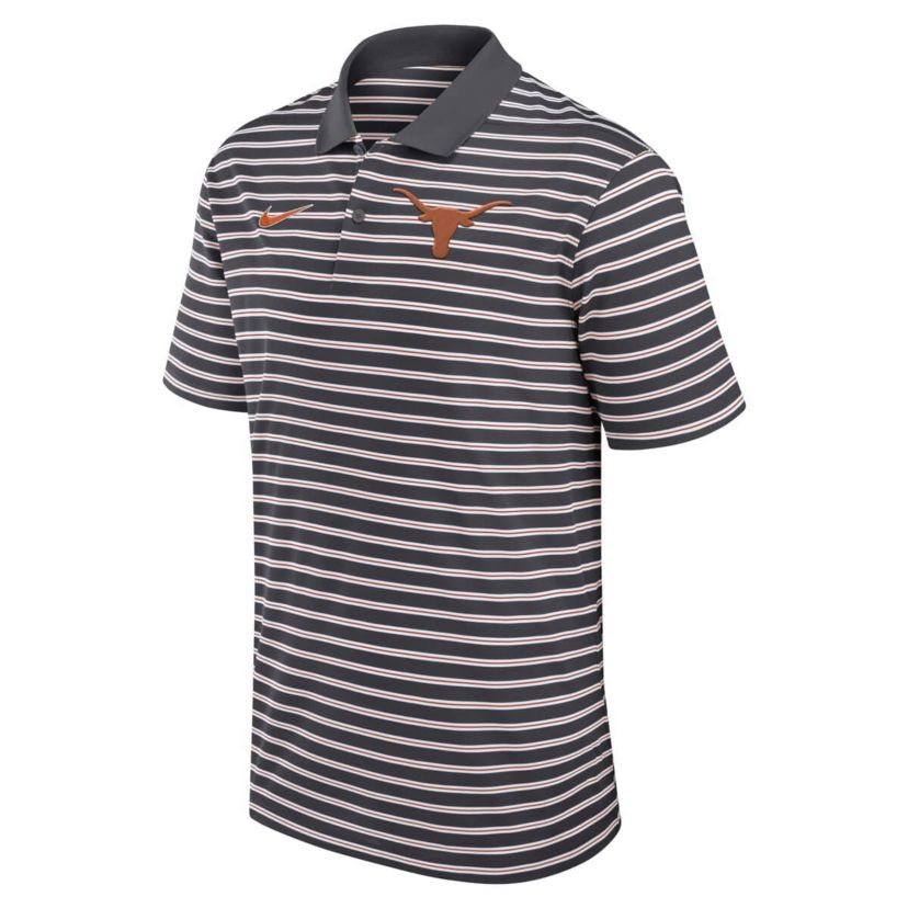 NCAA Nike Anthracite/White Texas Longhorns Primetime Victory Striped Dri-FIT Polo