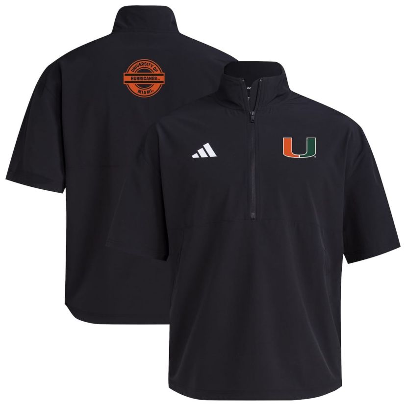 Miami (FL) Hurricanes NCAA Miami Hurricanes 2024 Half-Zip Short Sleeve Training Jacket