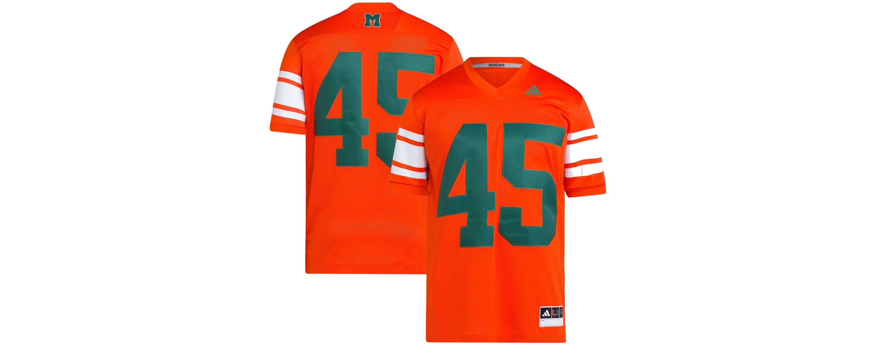 Miami (FL) Hurricanes NCAA #45 Miami Hurricanes Football Icon Premier Jersey
