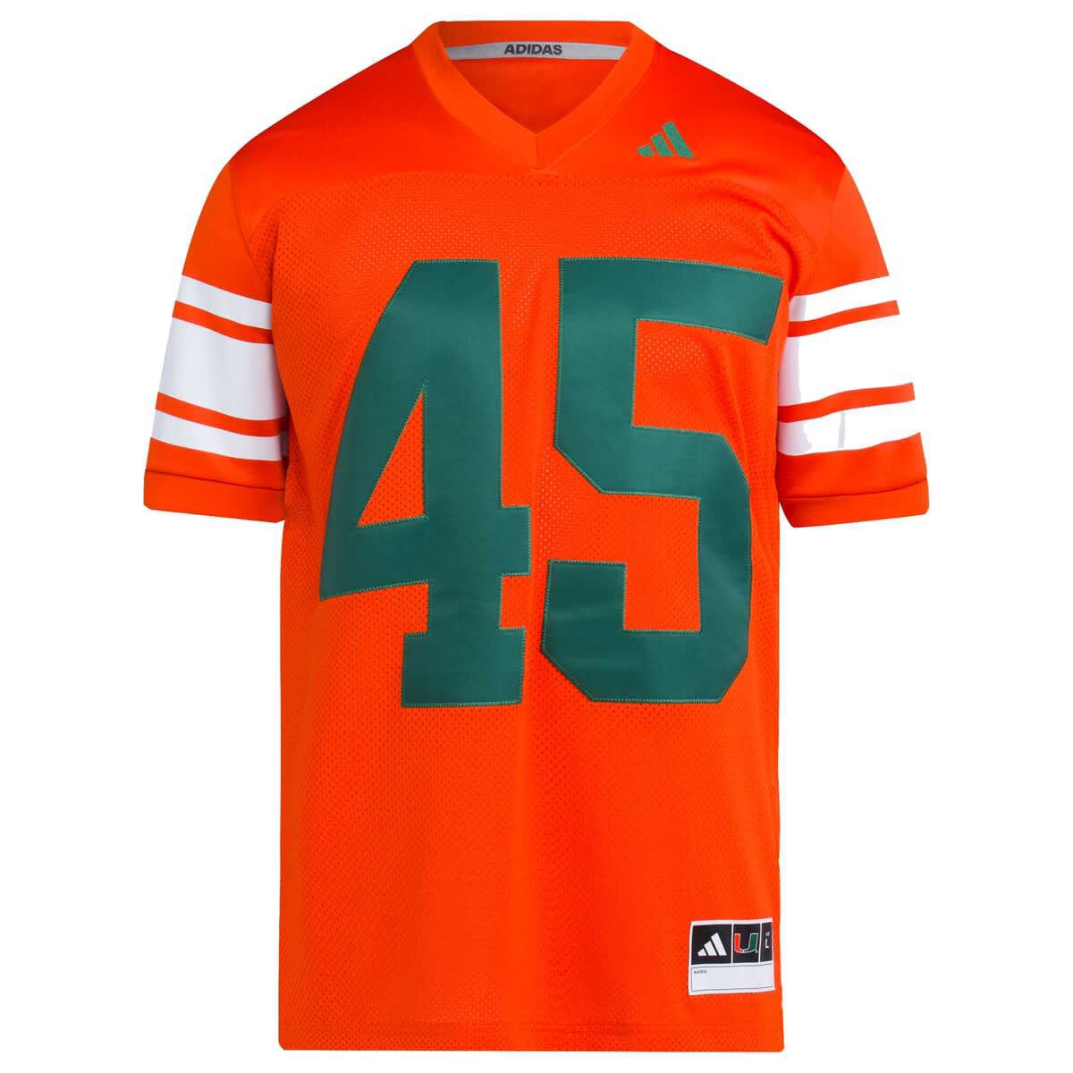 Miami (FL) Hurricanes NCAA #45 Miami Hurricanes Football Icon Premier Jersey