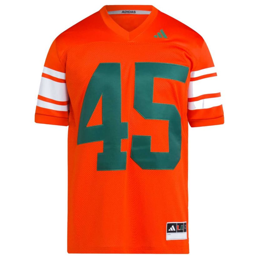 Miami (FL) Hurricanes NCAA #45 Miami Hurricanes Football Icon Premier Jersey