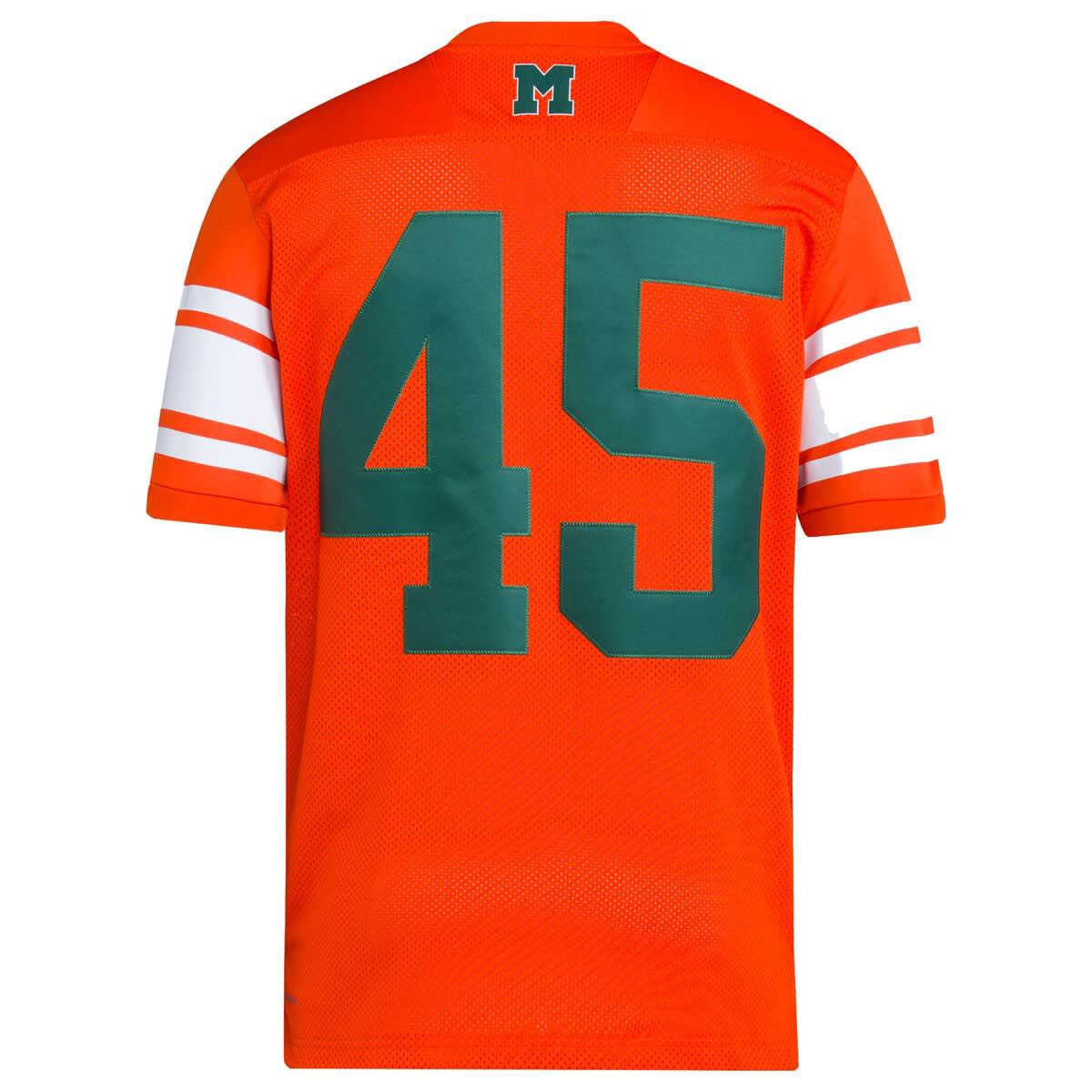 Miami (FL) Hurricanes NCAA #45 Miami Hurricanes Football Icon Premier Jersey