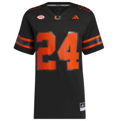 adidas Men's Miami (FL) Hurricanes NCAA #24 Miami Hurricanes Premier Strategy Jersey