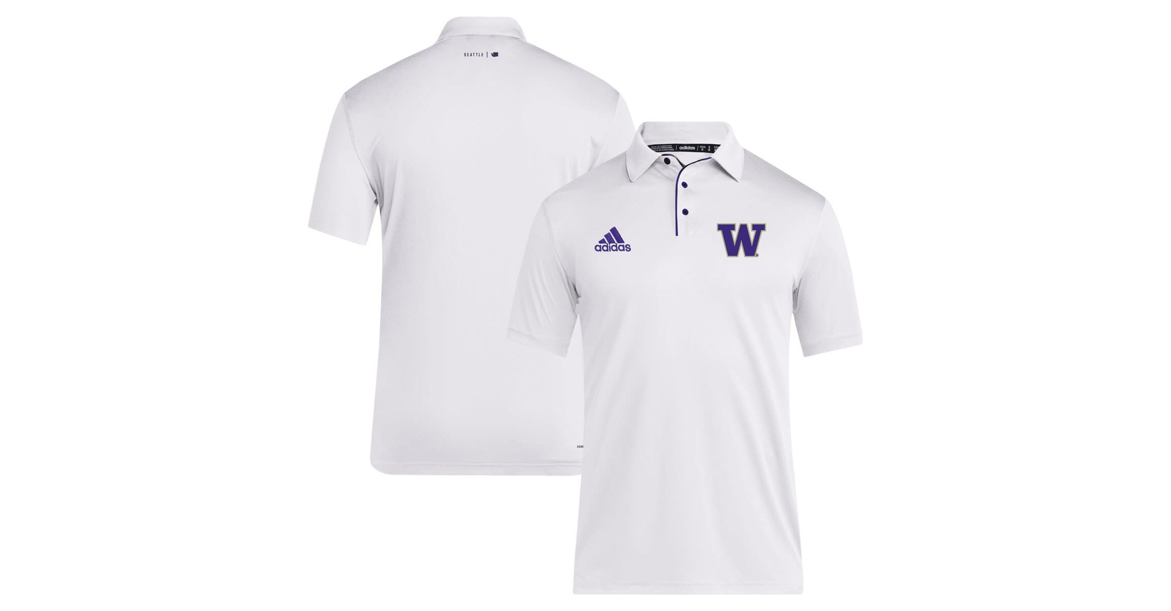 NCAA Washington Huskies 2024 Coaches AEROREADY Polo