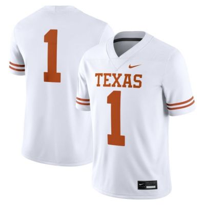Men's NCAA Nike #1 Texas Longhorns Game Jersey, White, 3XL