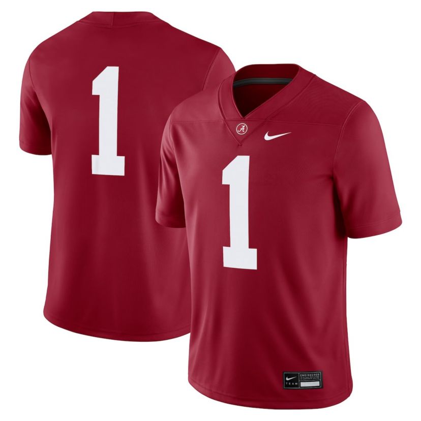 Alabama Crimson Tide NCAA Nike #1 Alabama Tide Game Jersey