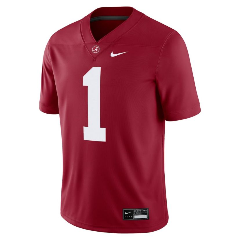 Alabama Crimson Tide NCAA Nike #1 Alabama Tide Game Jersey