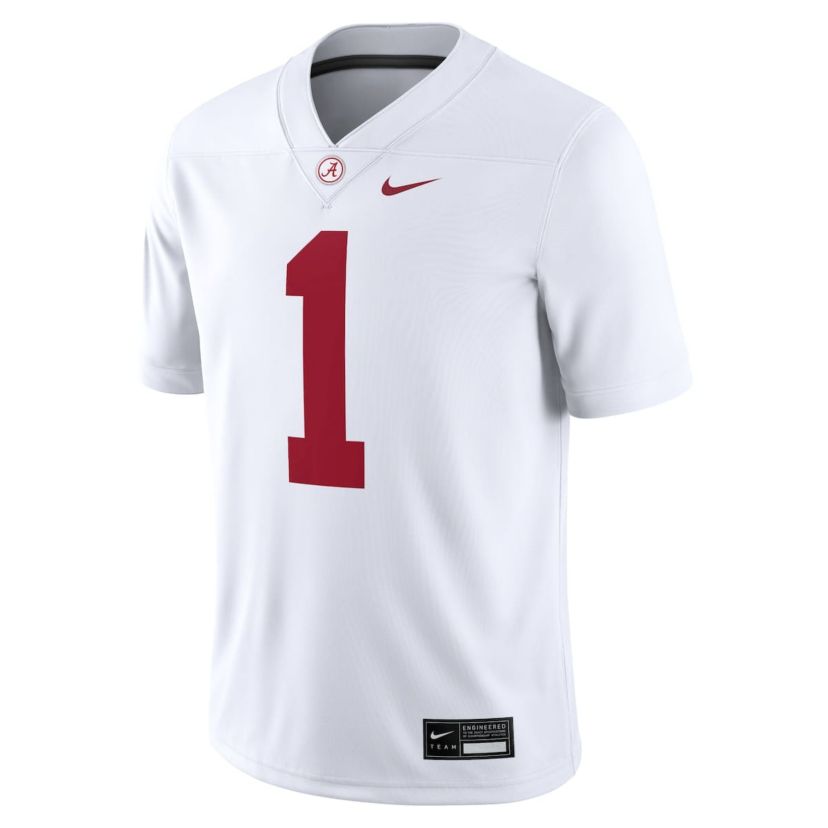 Alabama Crimson Tide NCAA Nike #1 Alabama Tide Game Jersey