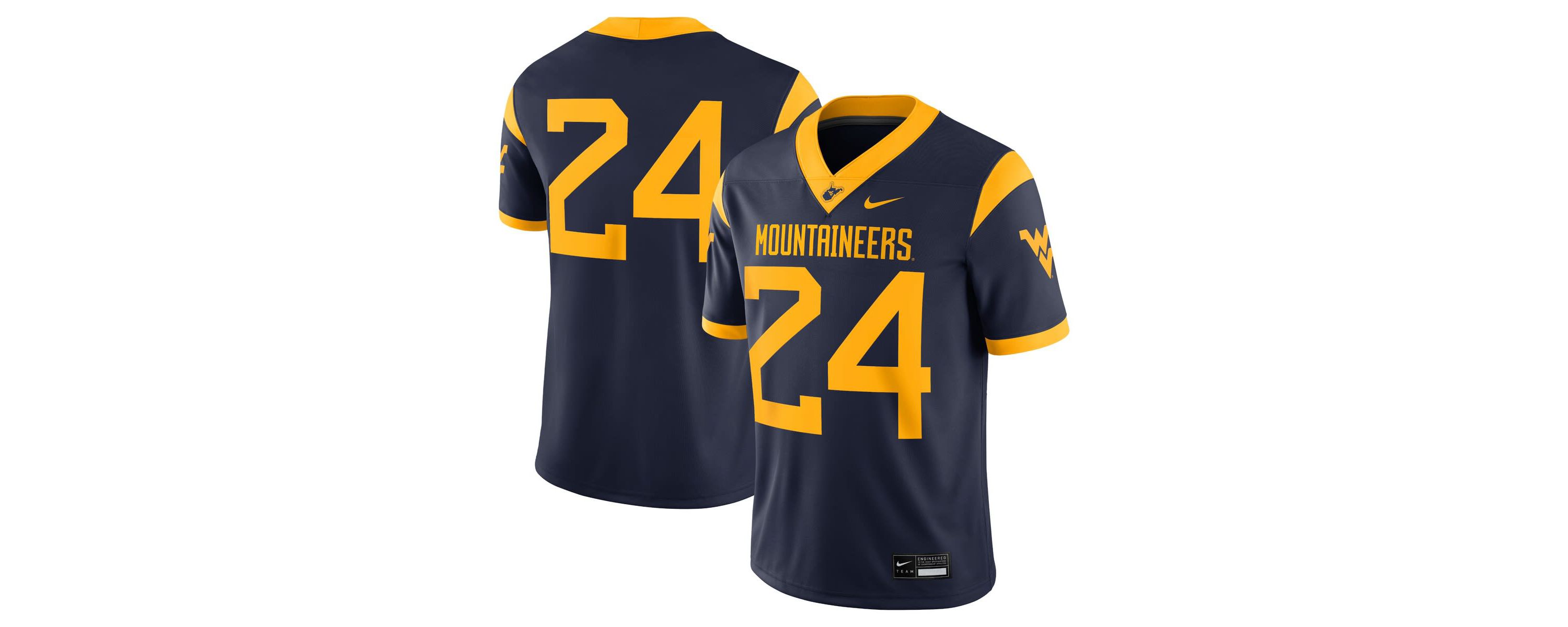 NCAA Nike #24 West Virginia Mountaineers Game Jersey