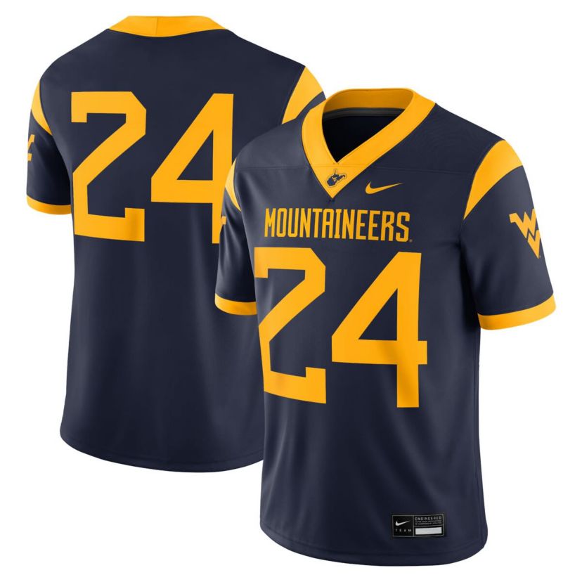 NCAA Nike #24 West Virginia Mountaineers Game Jersey