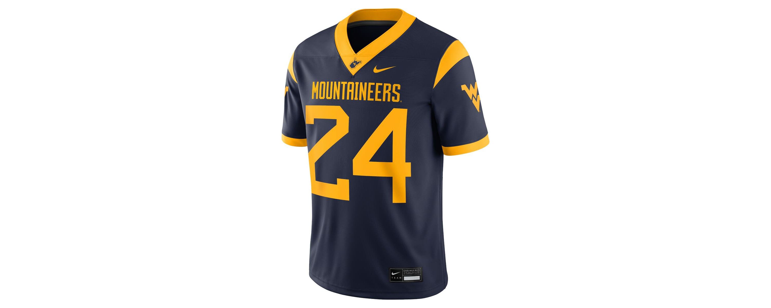 NCAA Nike #24 West Virginia Mountaineers Game Jersey