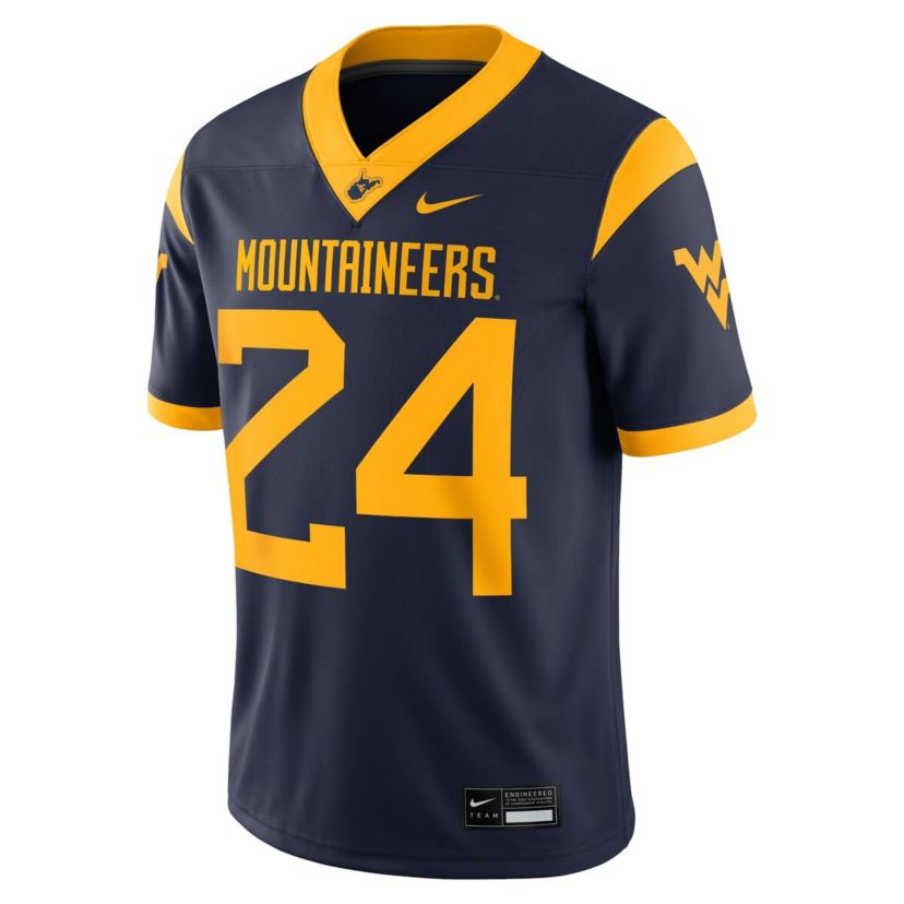 NCAA Nike #24 West Virginia Mountaineers Game Jersey