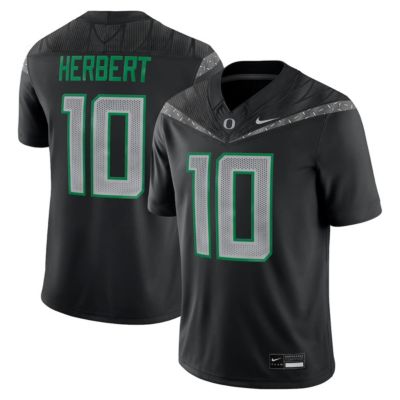 Men's NCAA Nike Justin Herbert Oregon Ducks Alumni Game Jersey, Black, 3XL