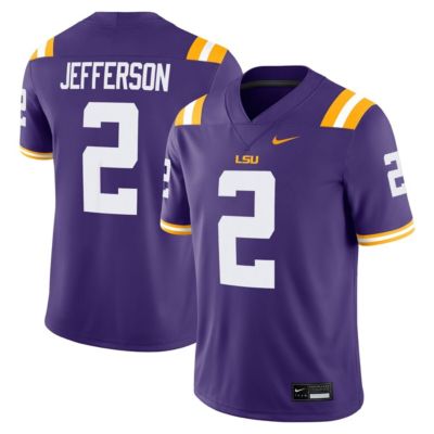 Men's NCAA Nike Justin Jefferson LSU Tigers Alumni Game Jersey, Purple, 2XL