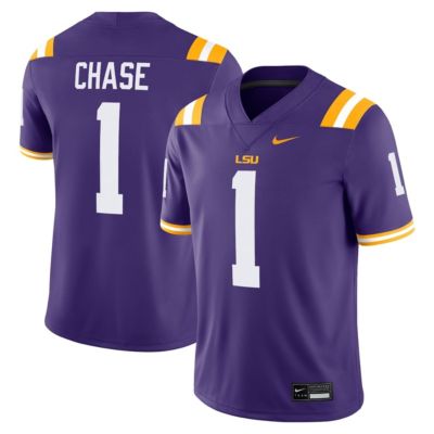 Men's NCAA Nike Ja'Marr Chase LSU Tigers Alumni Game Jersey, Purple, 2XL