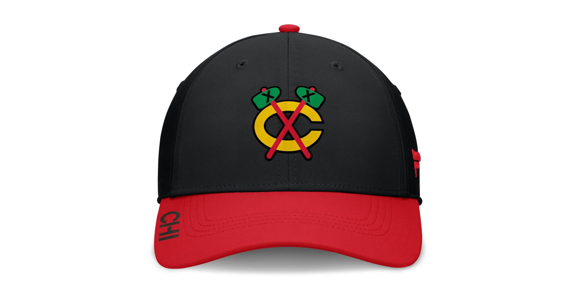 NHL Fanatics Black/Red Chicago Blackhawks Authentic Pro Rink Flex Hat