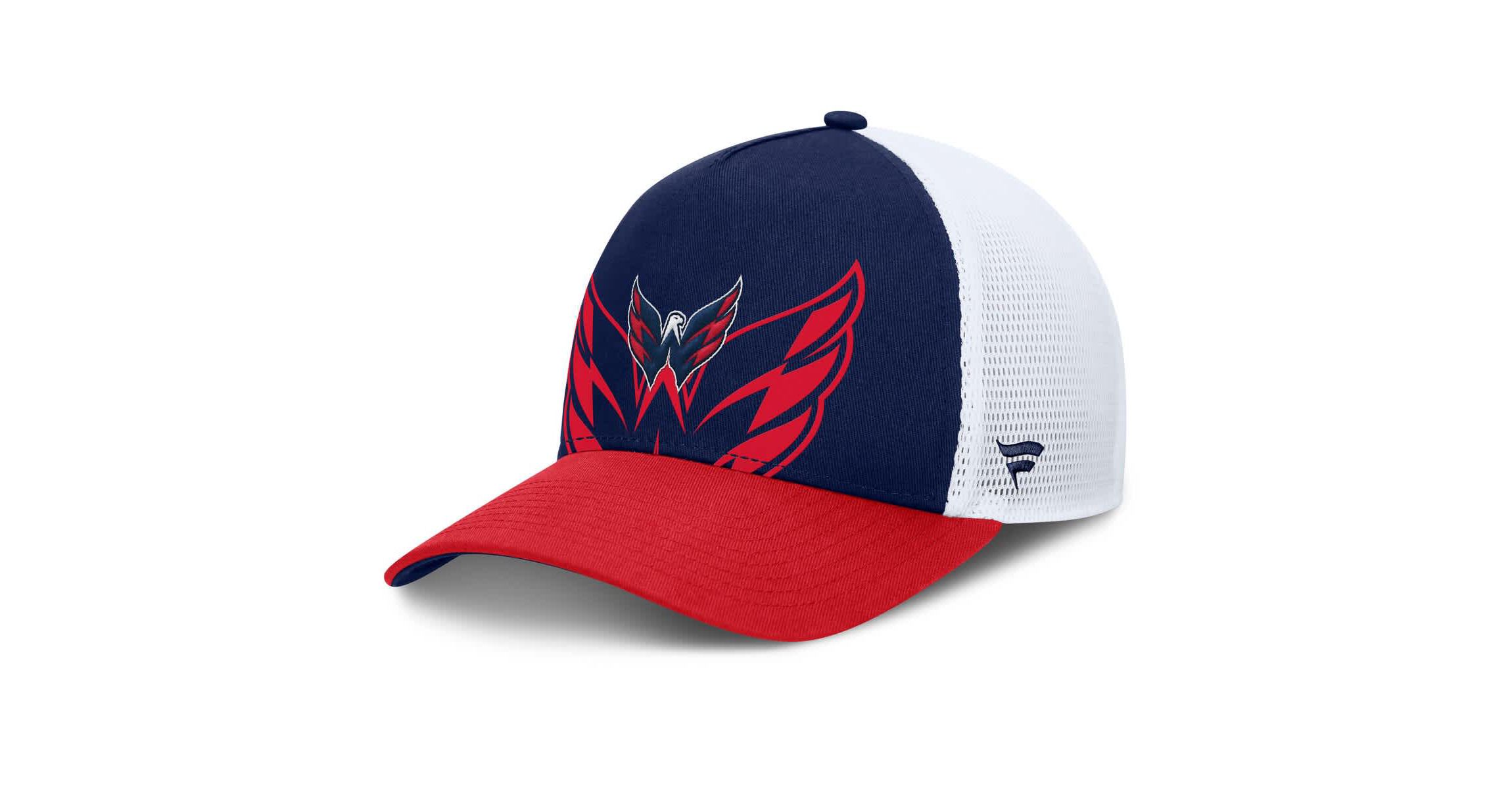 NHL Fanatics Navy/Red Washington Capitals Authentic Pro A-Frame Rink Adjustable Hat