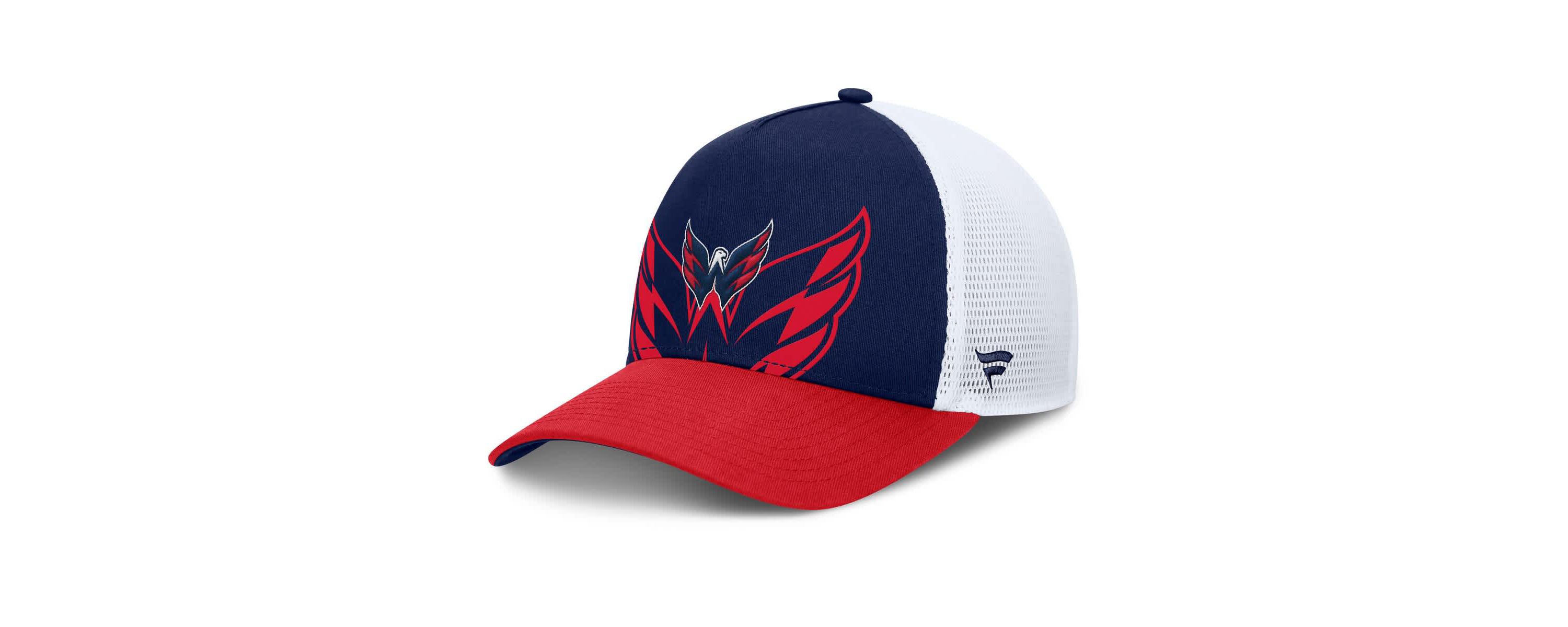 NHL Fanatics Navy/Red Washington Capitals Authentic Pro A-Frame Rink Adjustable Hat