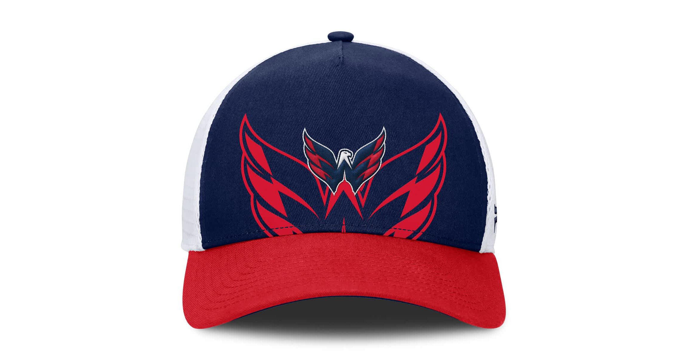 NHL Fanatics Navy/Red Washington Capitals Authentic Pro A-Frame Rink Adjustable Hat