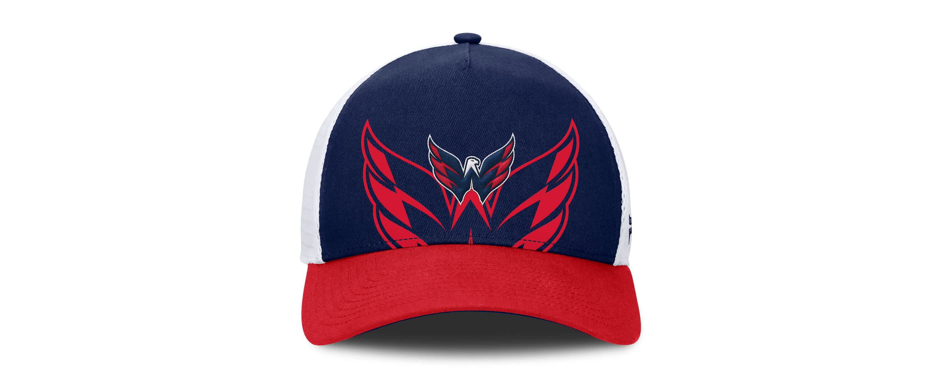 NHL Fanatics Navy/Red Washington Capitals Authentic Pro A-Frame Rink Adjustable Hat