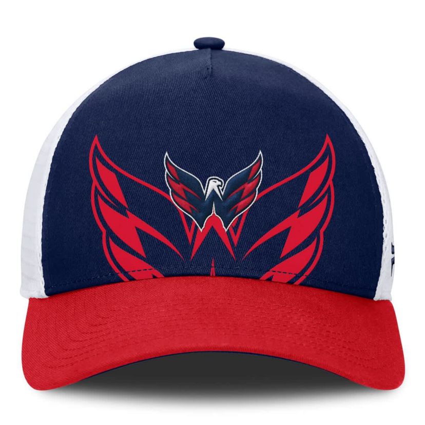 NHL Fanatics Navy/Red Washington Capitals Authentic Pro A-Frame Rink Adjustable Hat