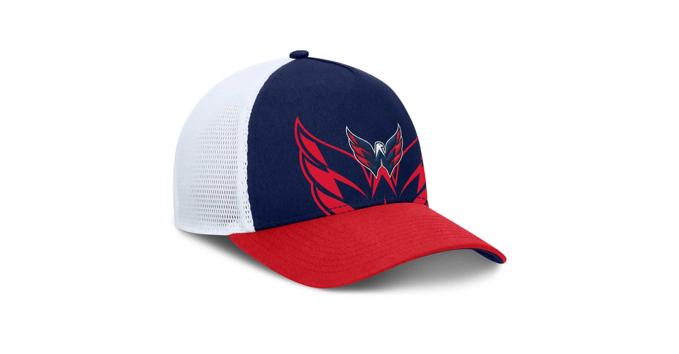 NHL Fanatics Navy/Red Washington Capitals Authentic Pro A-Frame Rink Adjustable Hat