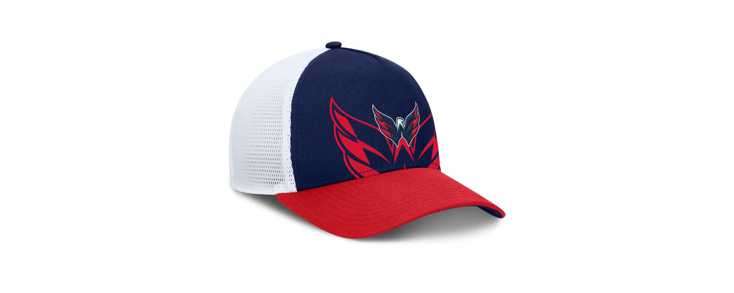 NHL Fanatics Navy/Red Washington Capitals Authentic Pro A-Frame Rink Adjustable Hat
