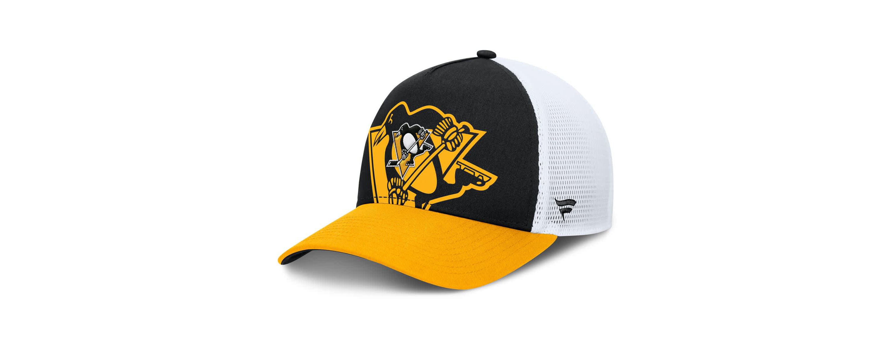 NHL Fanatics Black/Gold Pittsburgh Penguins Authentic Pro A-Frame Rink Adjustable Hat